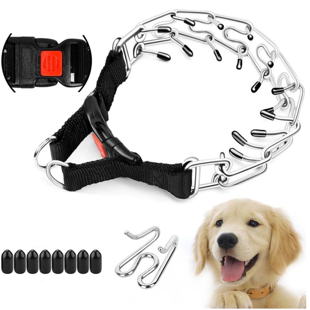 Prong Training Collar With Cover for Dog Size Small 14”-16” 35 lbs